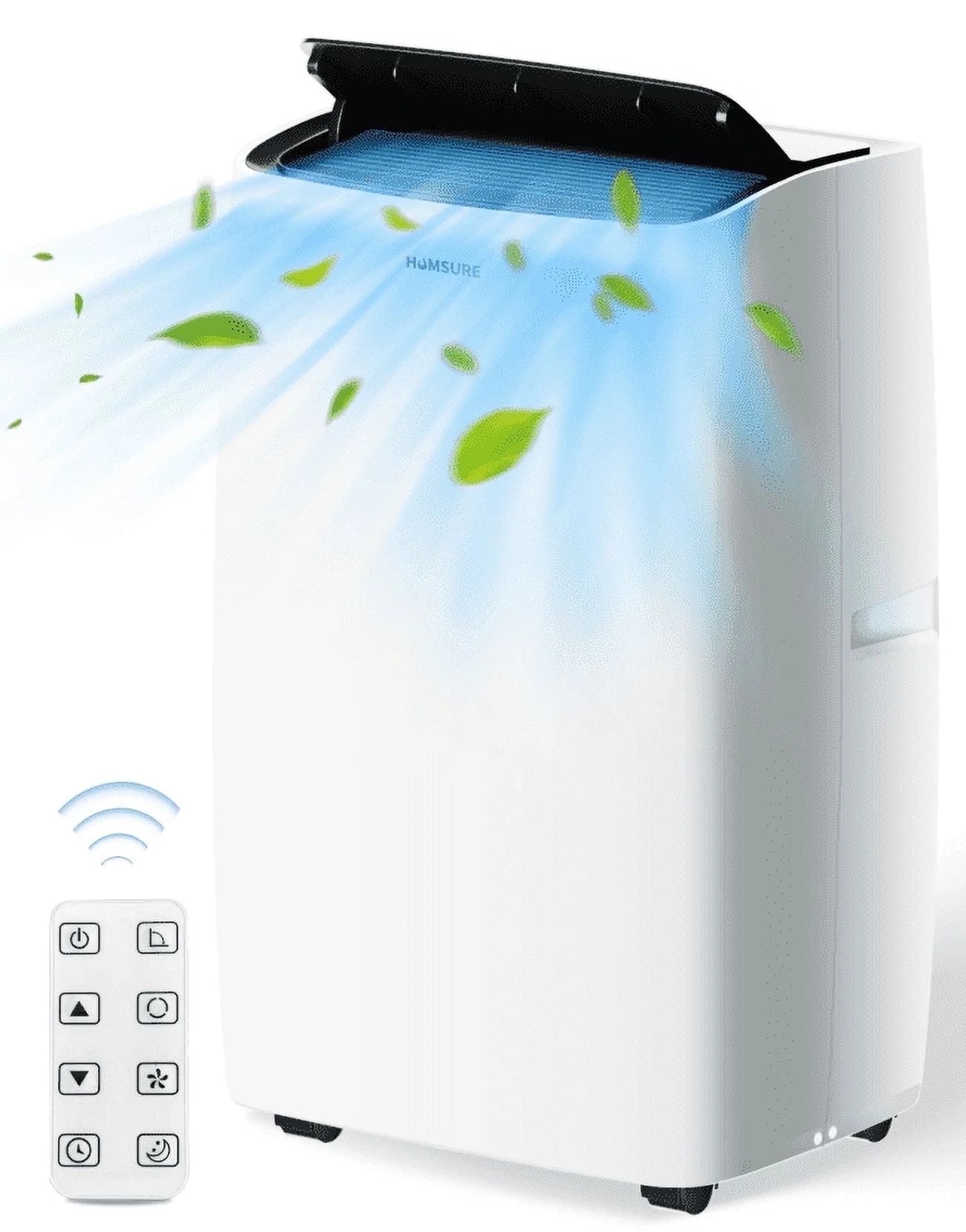 Portable Air Conditioner 14000 BTU, Suitable for 420 Sq Ft of Rooms, Floor Standing Air Conditioning AC Unit with Remote Control and Installation Kit, 5-In-1 Function