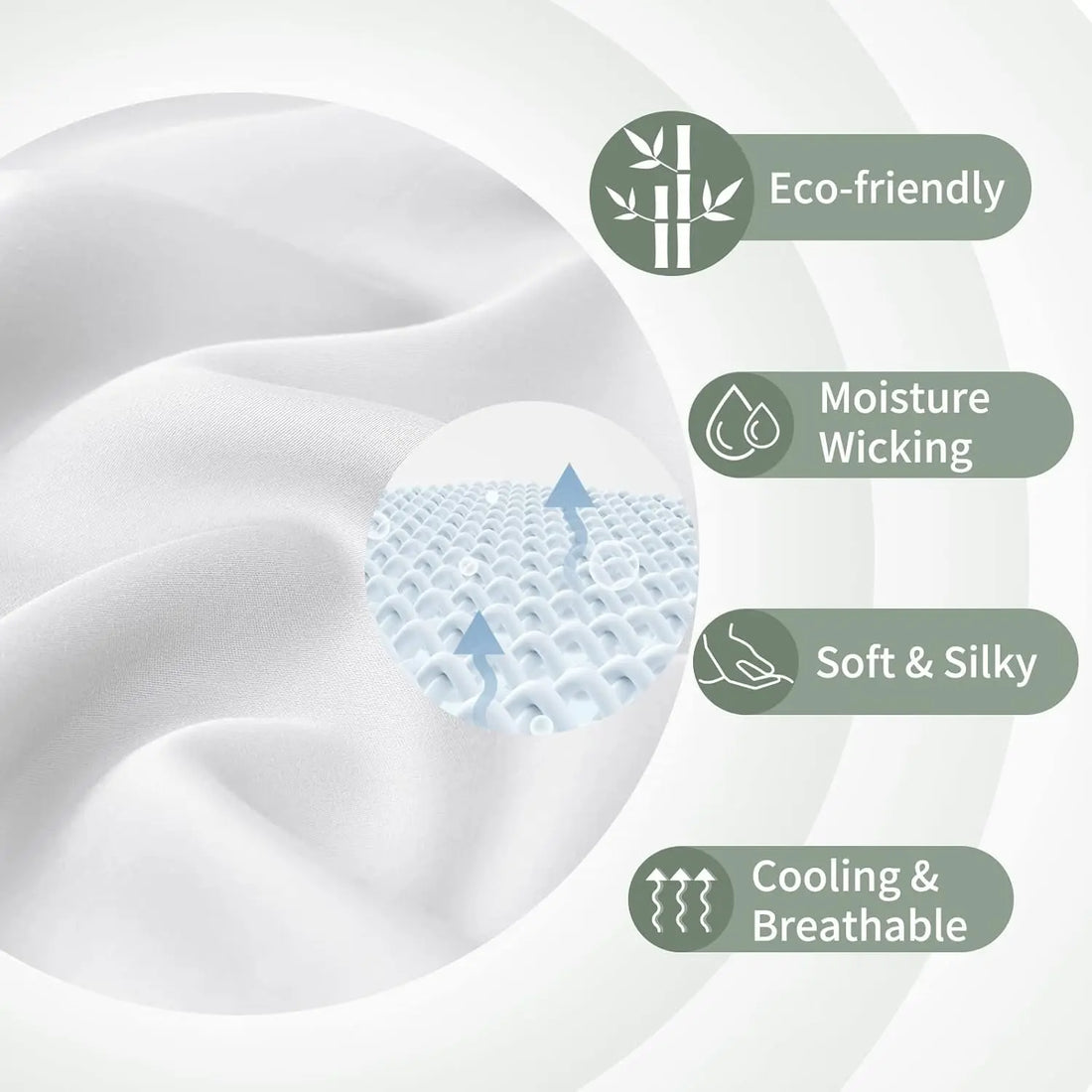 Body Pillow Case 20X54, Soft Silky Cooling Body Pillow Cover with Envelope Closure, Breathable Cooling Pillow Case 1 Pack, White