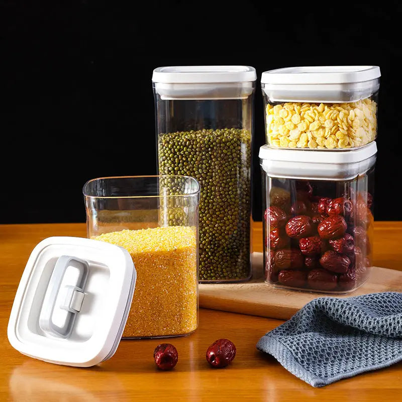 Transparent Stackable Kitchen Dry Goods Crisper Crimson Medea