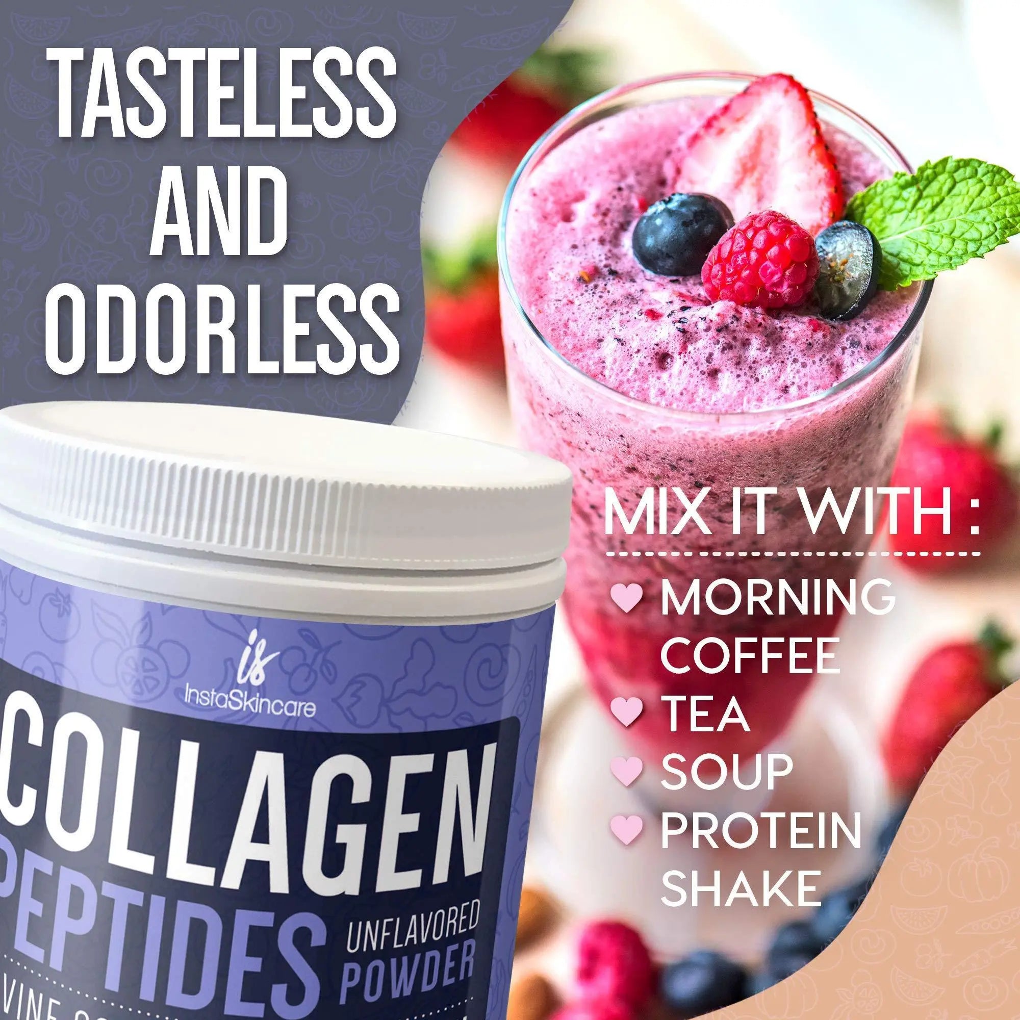 Collagen Peptides Powder for Women Hydrolyzed Collagen Protein Powder Periwinkle Eros