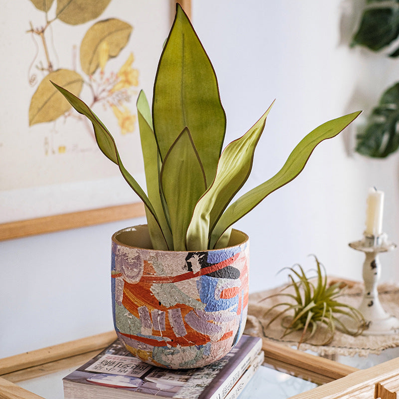 Ceramic Planter Medium Art Creative Fashion Maroon Asteria