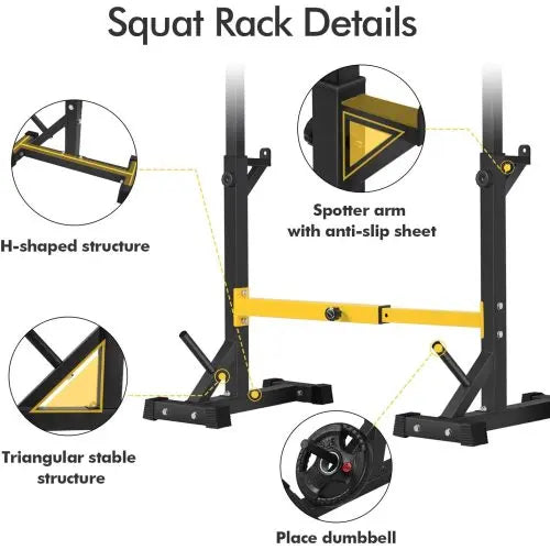 Squat Rack Stand Barbell Free Press Bench Home Gym Dumbbell Racks Teal Simba