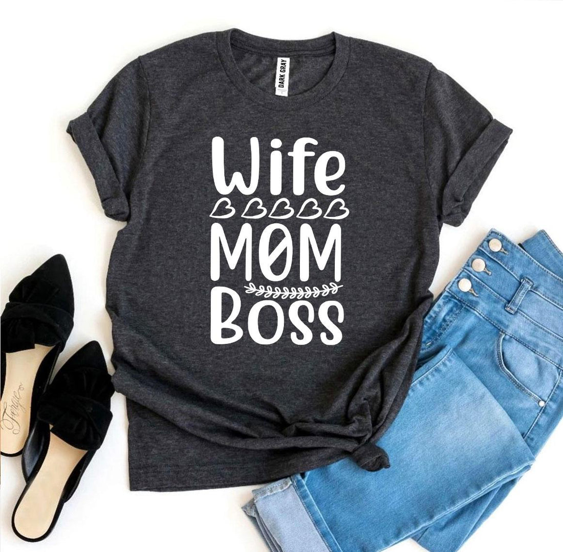 Wife Mom Boss T-shirt Agate