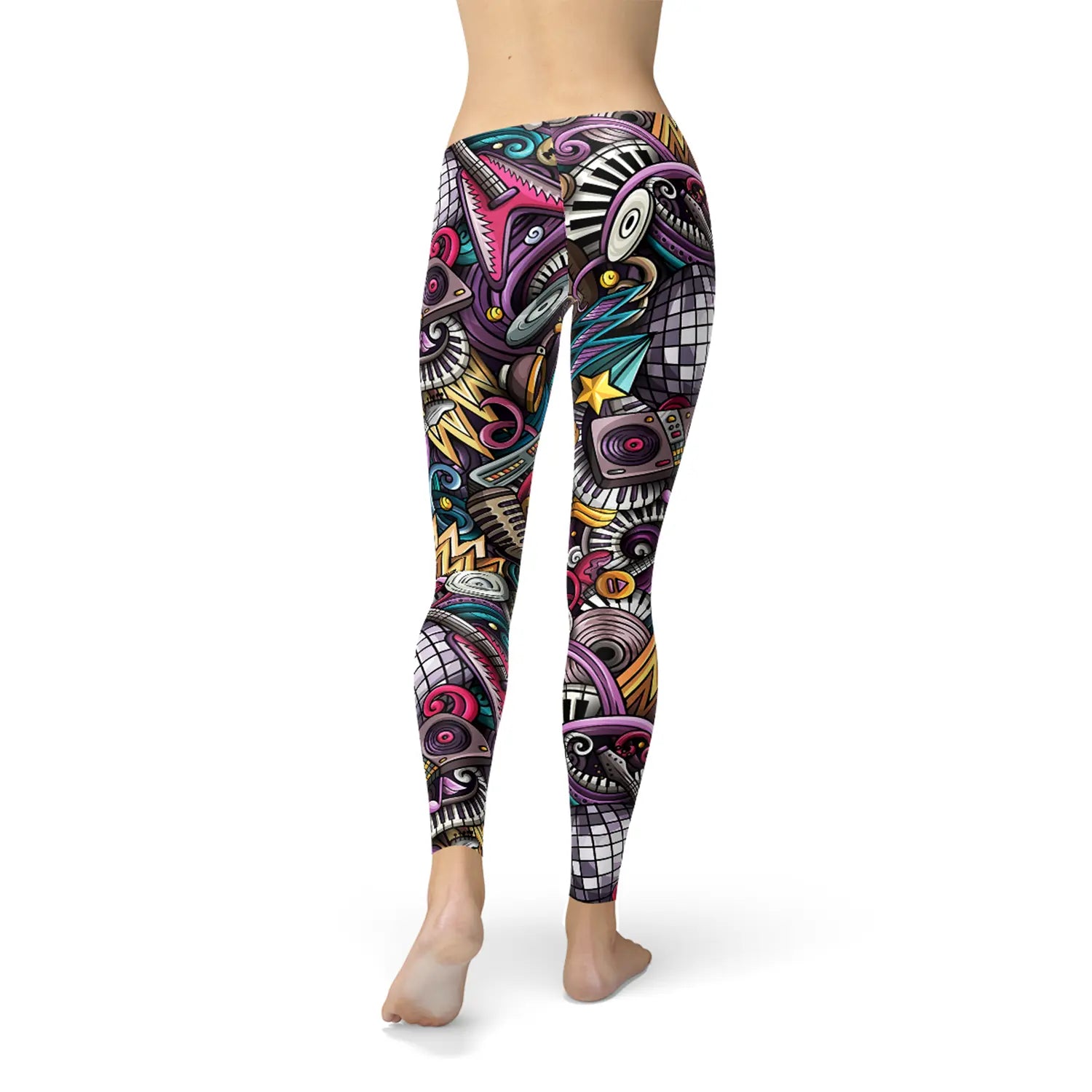 Womens Grunge Rock n Roll Leggings Maroon Sooty