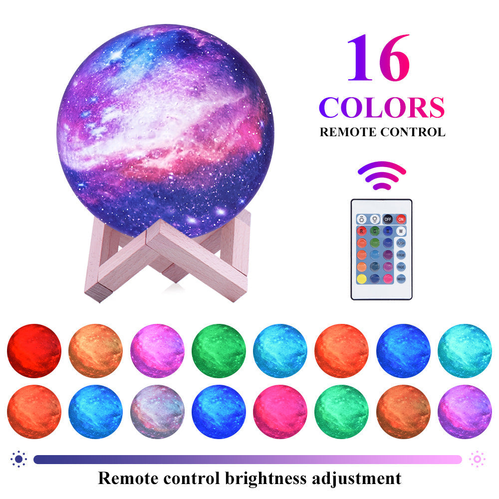 3D Printing Moon Lamp Galaxy Moon Light with Remote Control Teal Simba