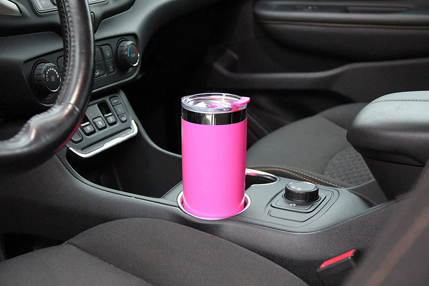 DRINCO® 20oz Insulated Tumbler Spill Proof Lid 2 Straws(Island Pink) Orchid Lavender