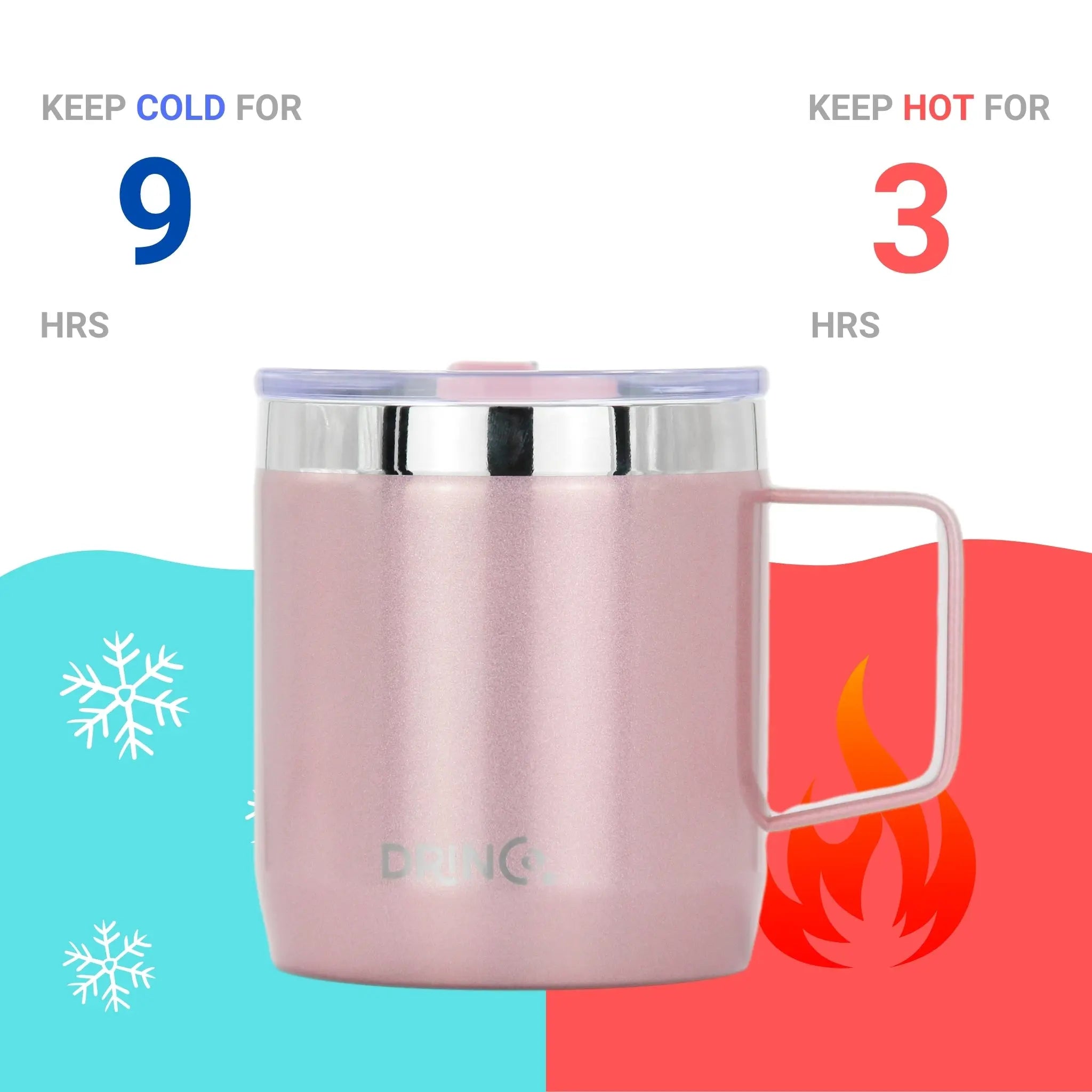 DRINCO® 14 oz Coffee Mug Vacuum Insulated Camping Mug Double Wall Orchid Lavender