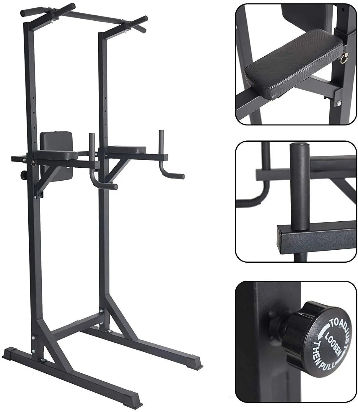 Power Tower Pull Up Strength Training Dip Stand Workout Station Teal Simba