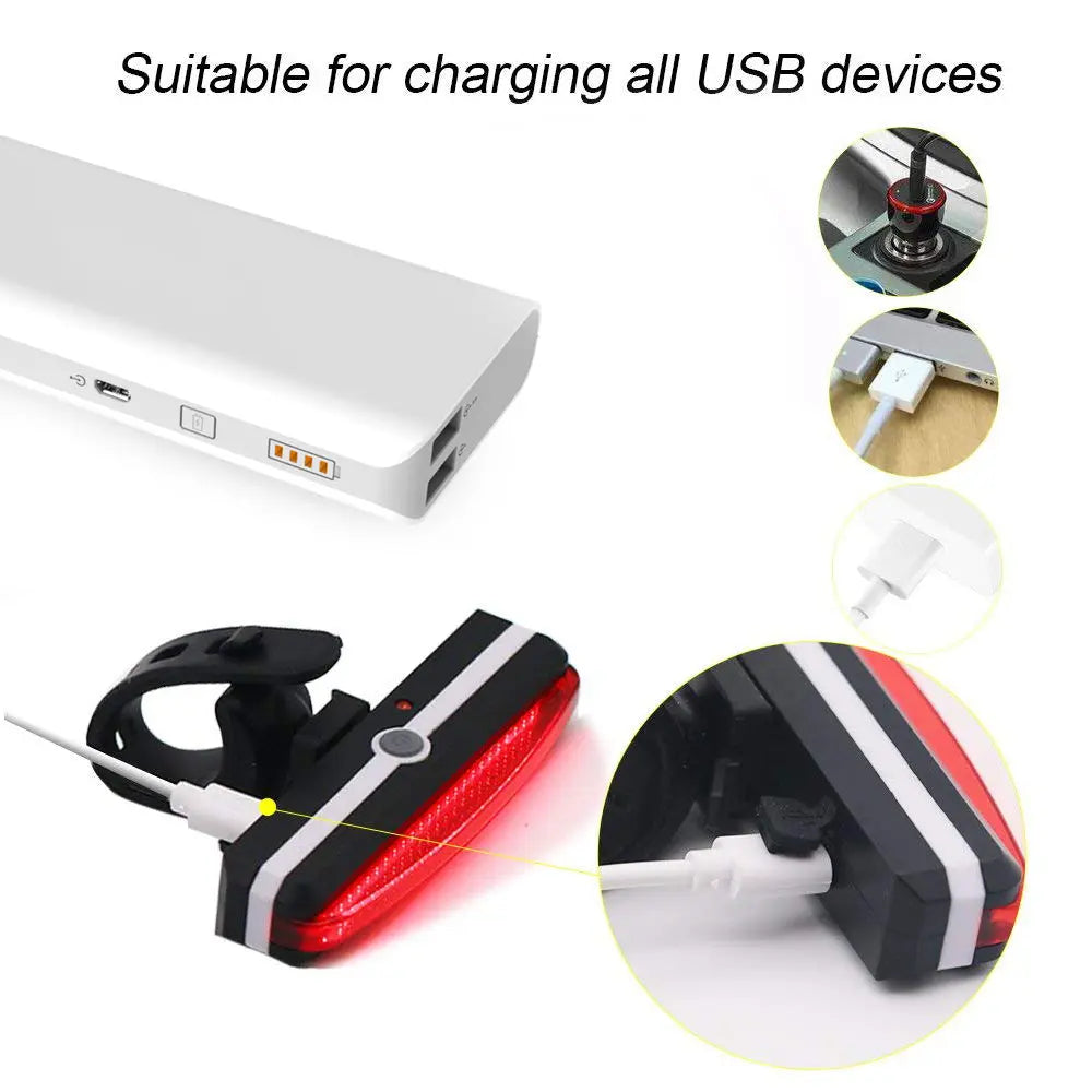 Waterproof, USB Rechargeable Tail Light, LED, Universal Mounting Ivory Coeus