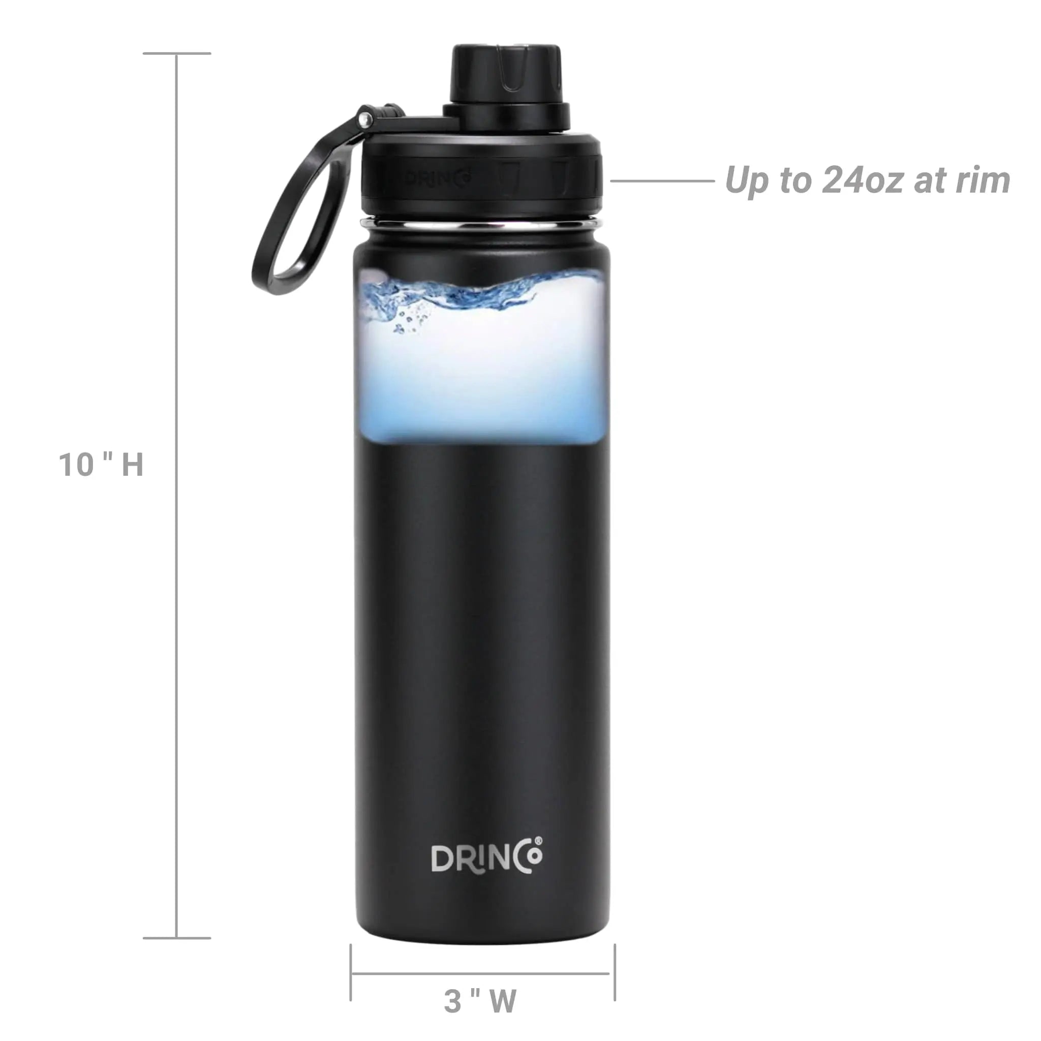 DRINCO® 22oz Stainless Steel Sport Water Bottle - Black Orchid Lavender