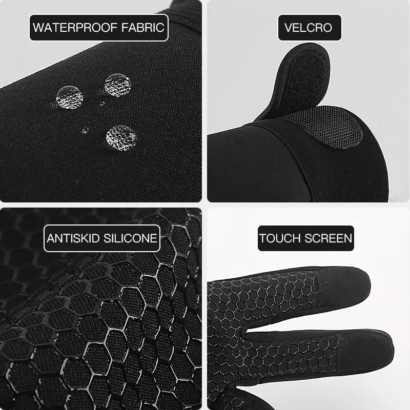 Thermal Gloves Winter Cycling Gloves With Wrist Support Touch Screen Teal Simba