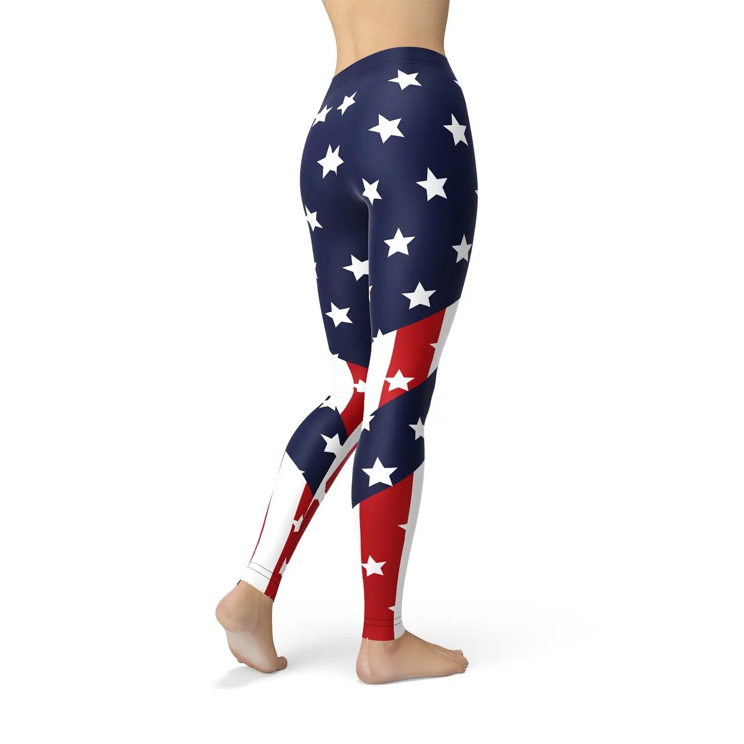 Womens American Flag Leggings Maroon Sooty