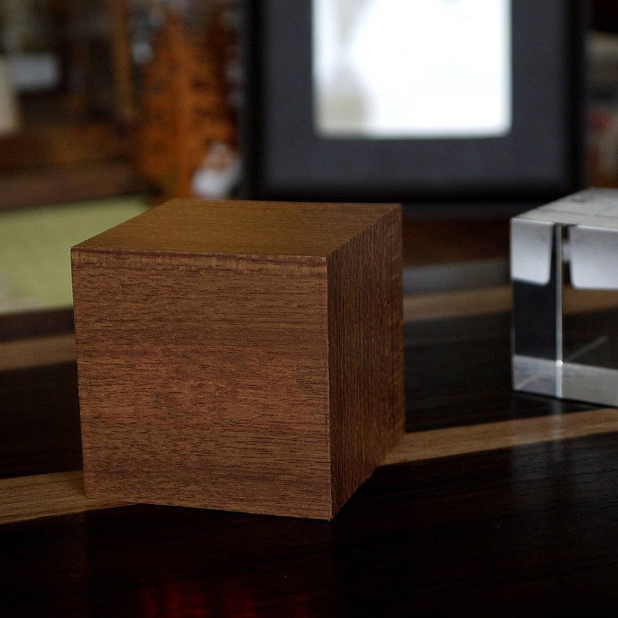 LED Teak Cube Alarm Clock Fuchsia Molly
