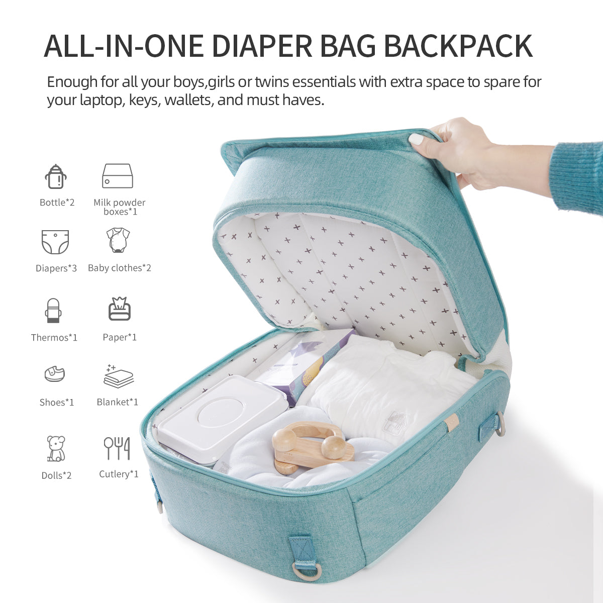 Portable Diaper Bag Backpack Maroon Chronos