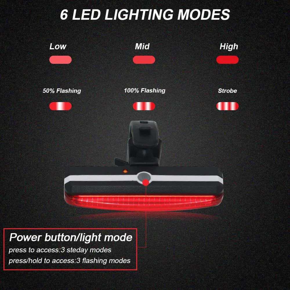 Waterproof, USB Rechargeable Tail Light, LED, Universal Mounting Ivory Coeus