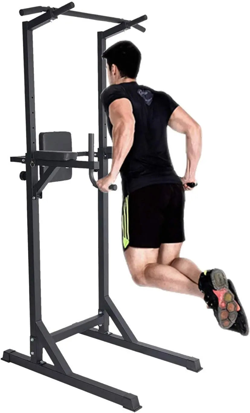 Power Tower Pull Up Strength Training Dip Stand Workout Station Teal Simba