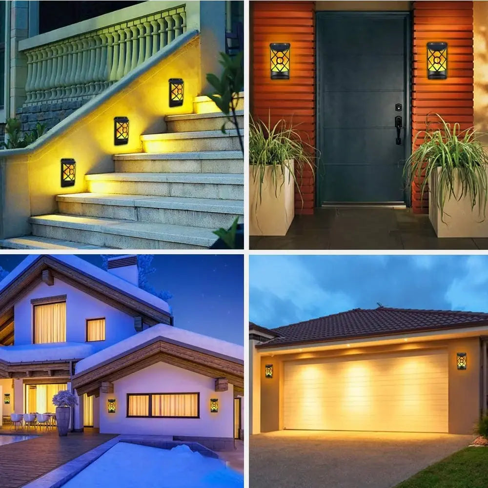 Outdoor Waterproof LED Flickering Solar Flame Lights for Courtyard Teal Simba