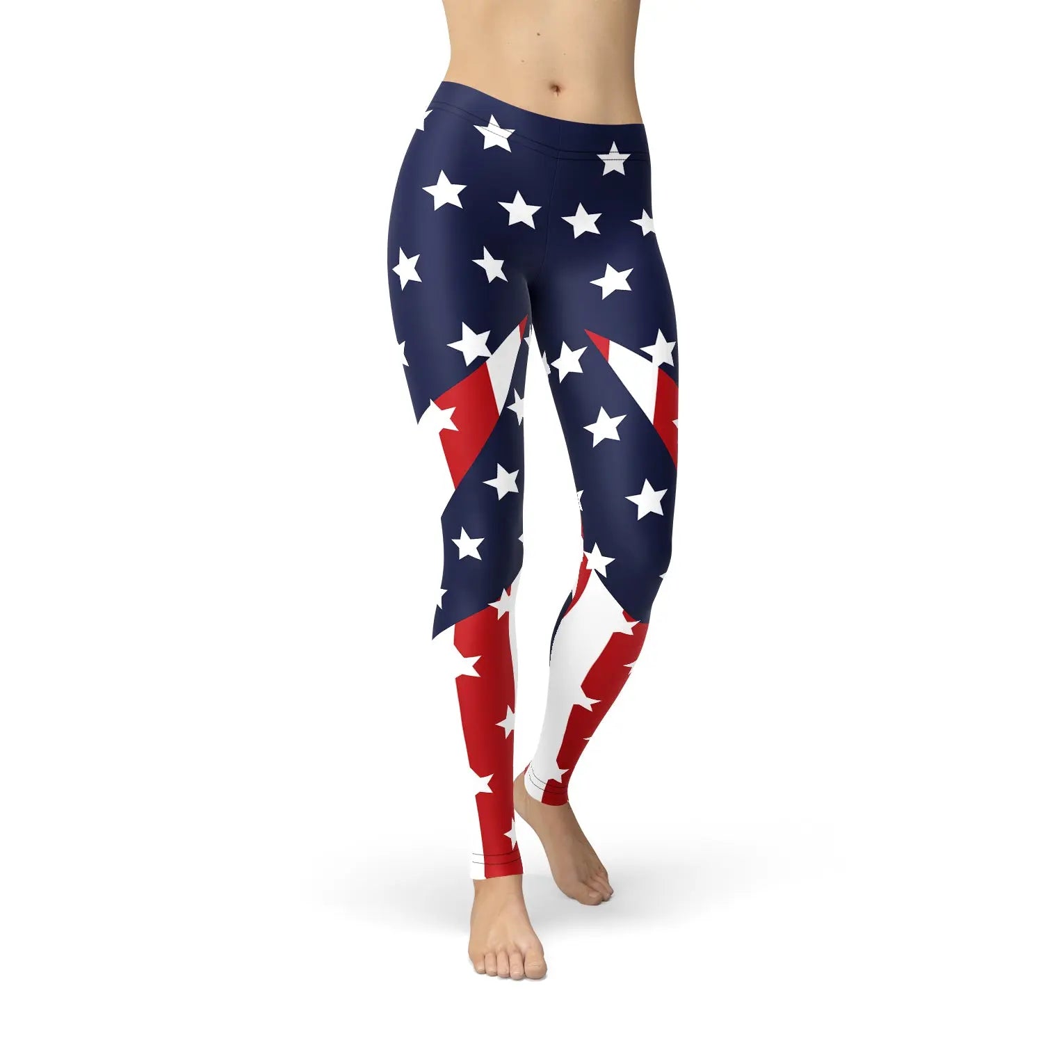 Womens American Flag Leggings Maroon Sooty