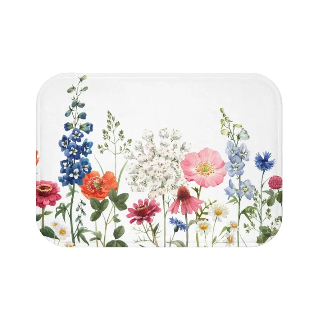 Spring Floral Garden Bath Mat Decor Rug Yellow Pandora