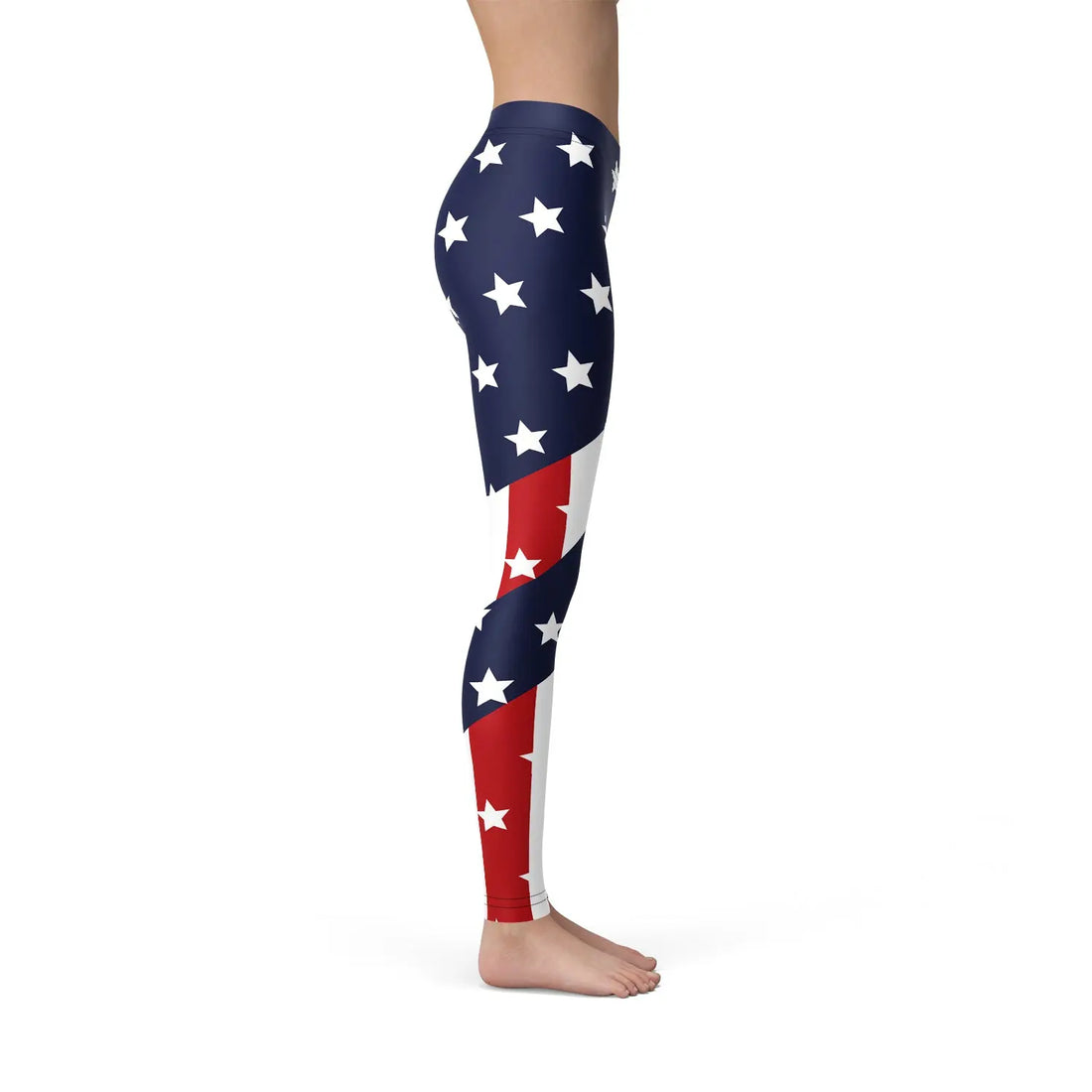 Womens American Flag Leggings Maroon Sooty