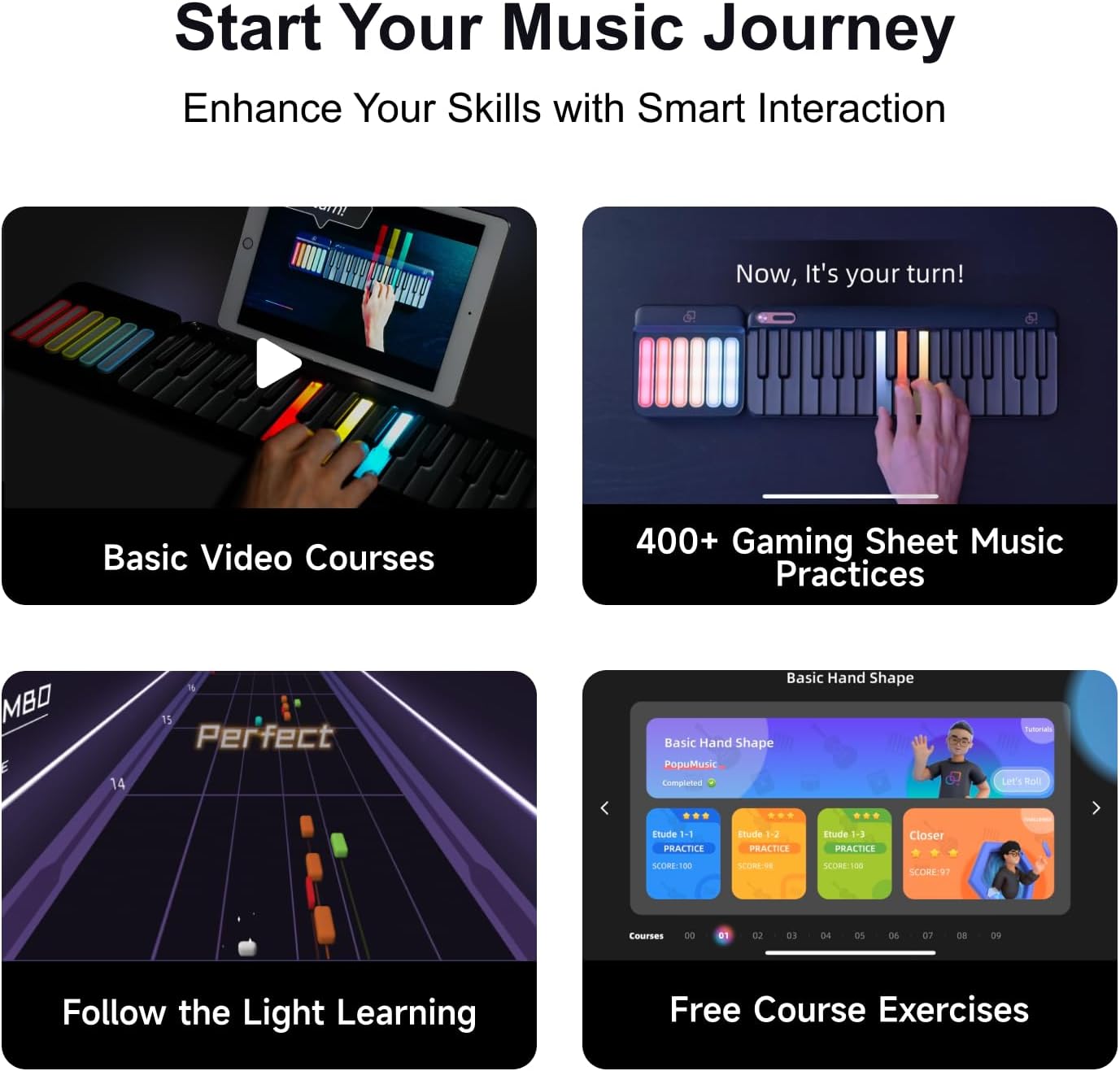 Smart Piano Keyboard with MIDI Controller Teal Simba