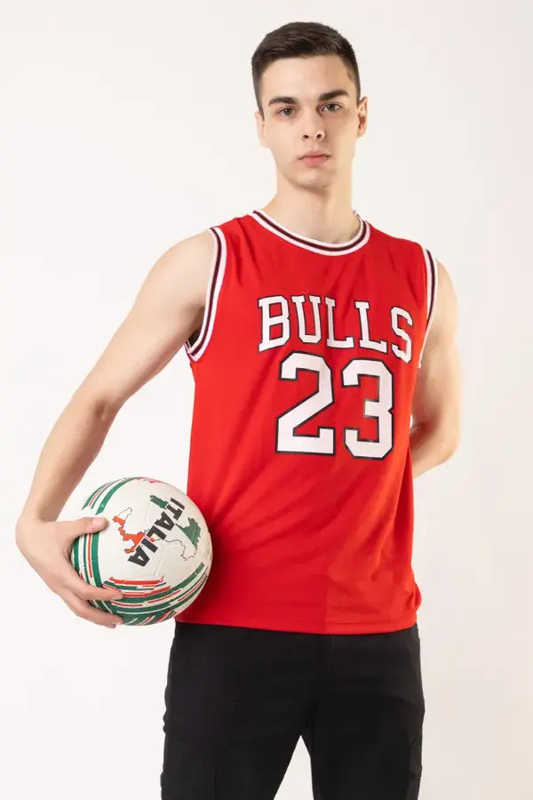 Stylish Red Round Neck Printed Sleeveless Sando for Men (Size-M) Champagne Shadow