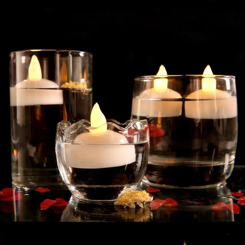 12Pcs LED Tea Lights Flameless Candles for Weeding Party Decor Teal Simba