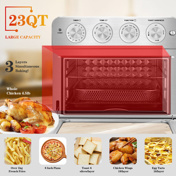 Stainless Steel Air Fryer Toaster Oven Countertop Oven Teal Simba