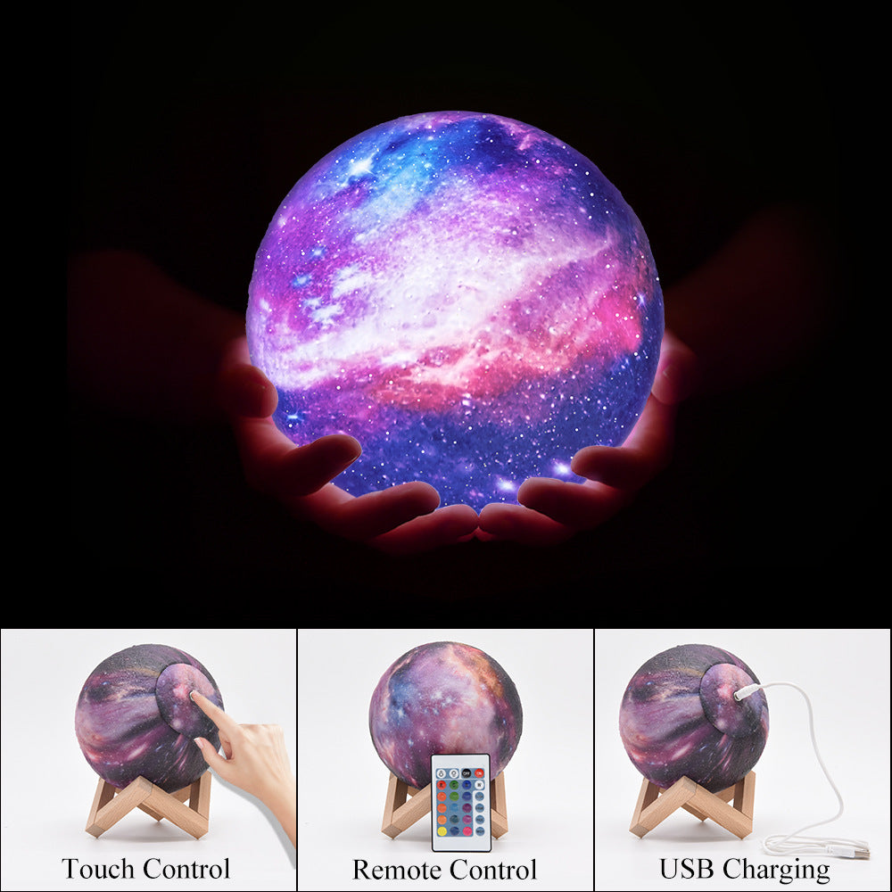 3D Printing Moon Lamp Galaxy Moon Light with Remote Control Teal Simba