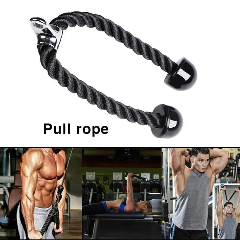 Double head  Fitness Pull Rope Biceps Cord Cable Teal Simba