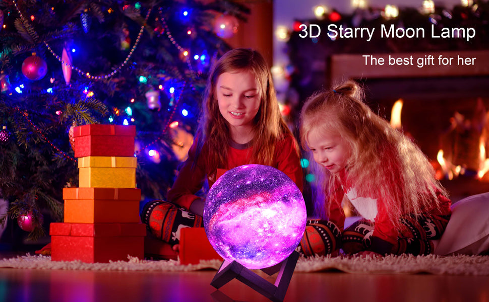 3D Printing Moon Lamp Galaxy Moon Light with Remote Control Teal Simba