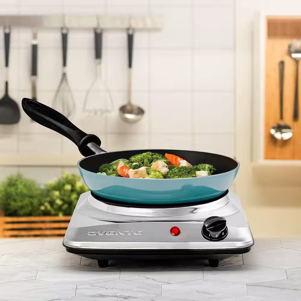 Single Burner 7.25 In. Silver Hot Plate