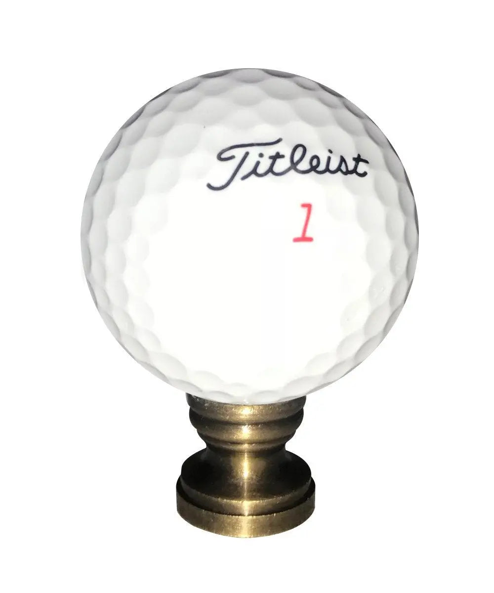 Golf Ball Lamp Finial, White, 2.25"h Thulite