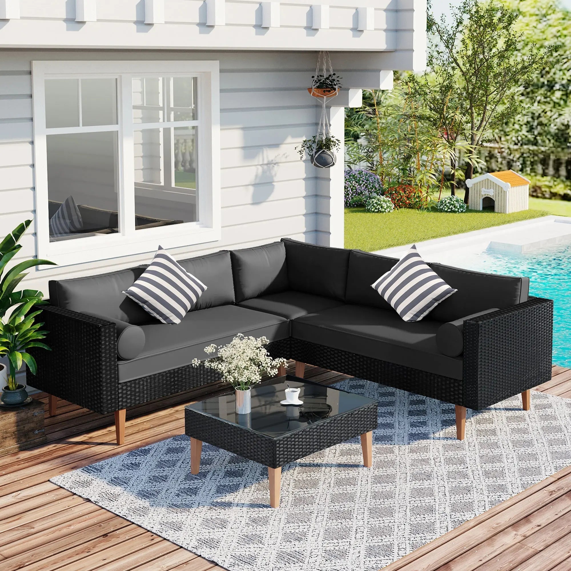 Outdoor Wicker Sofa Set