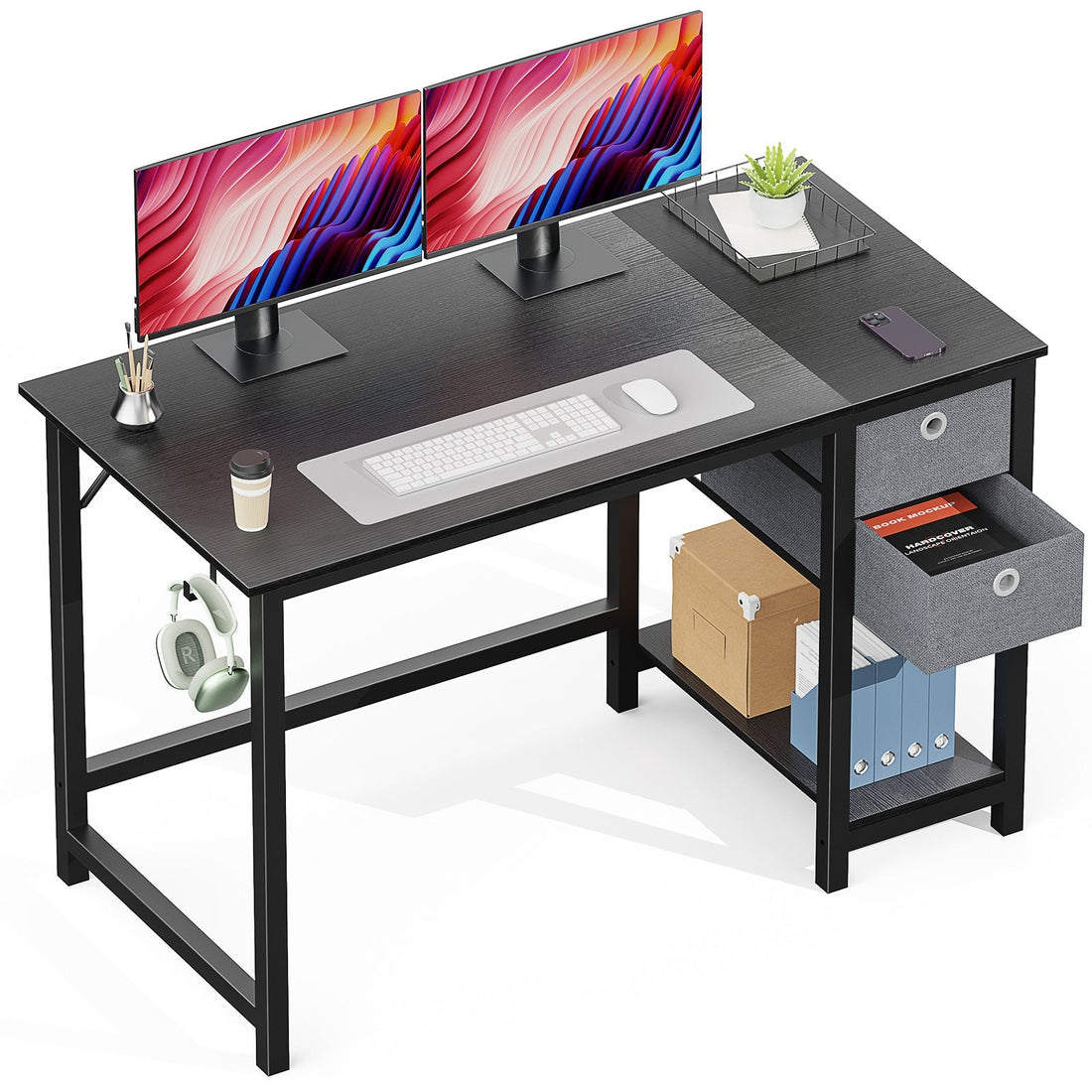 Computer Desk With Drawer Crimson Medea