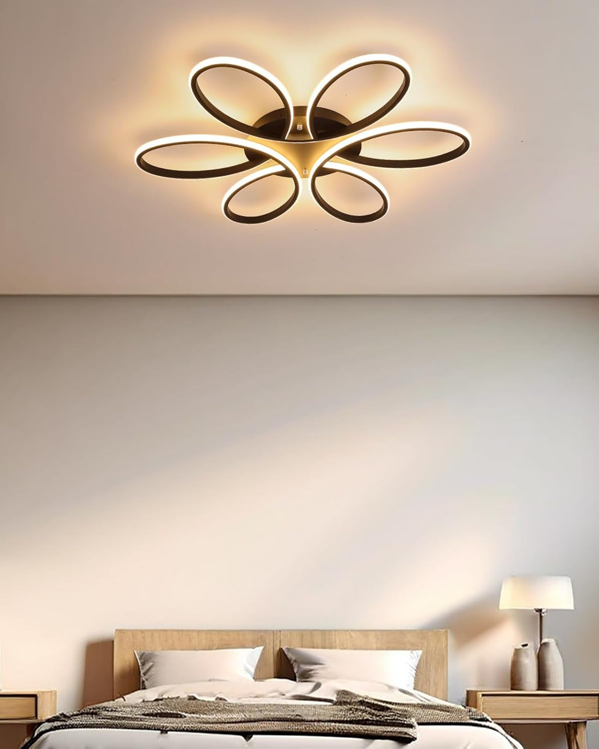 Modern LED Ceiling Light Fixture with Remote Control Lamp Dimmable Ceiling Chandelier for Living Room Dinning Room Bedroom Kitchen Home Lighting (23 Inch/60Cm 70W)