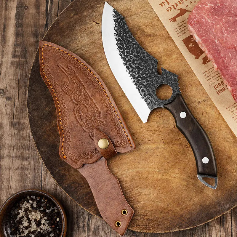 Steel Forging Ring Tactical Kitchen Knife Crimson Medea