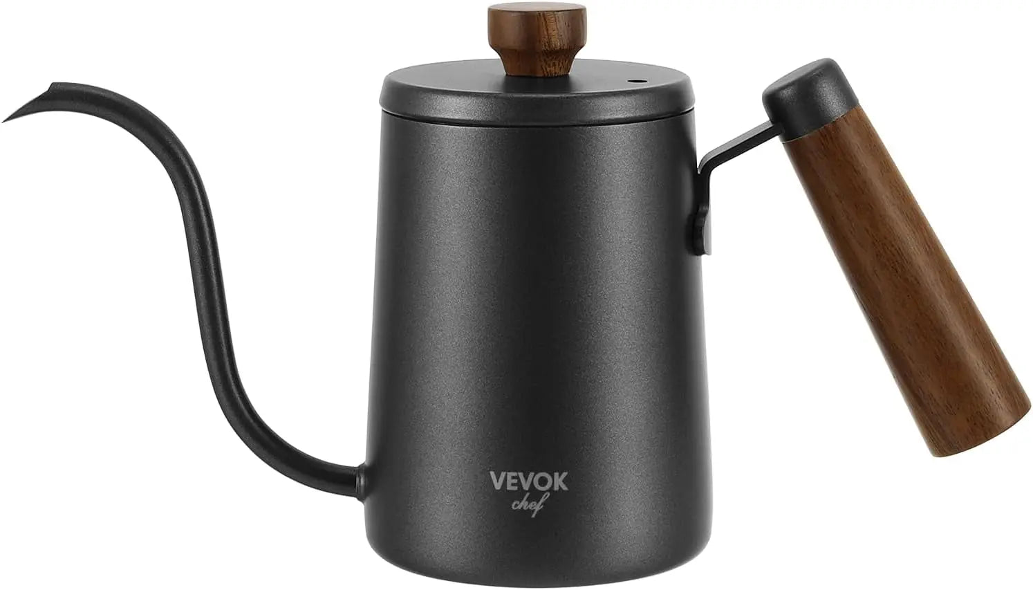 Mini Gooseneck Kettle with Wooden Handle, 20 Ounce 550Ml for 2 Cups, Stainless Steel Narrow Long Spout, Small Tea Water Coffee Kettle for Pour Over, Drip Coffee Maker, Teapot