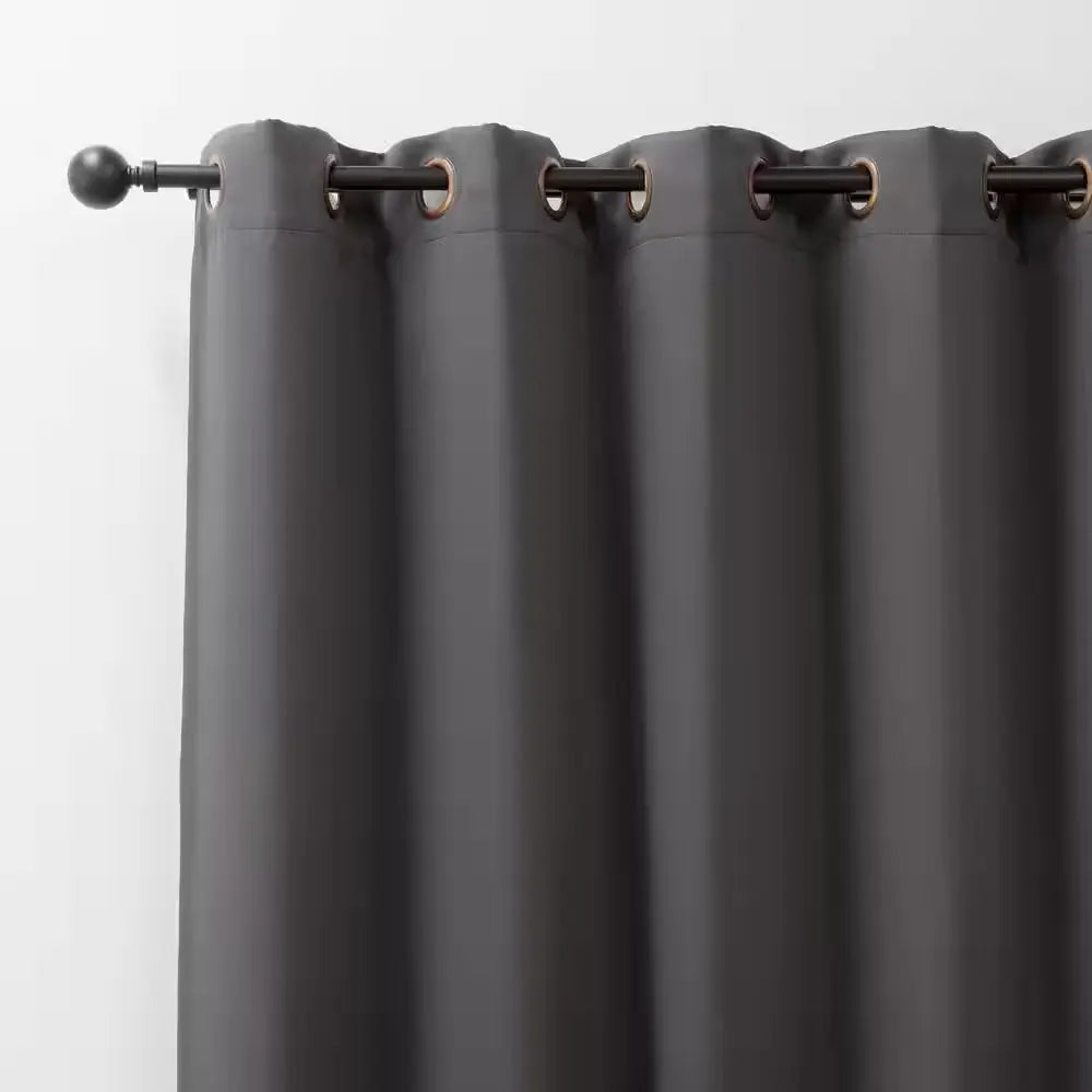 Dark Grey Grommet Blackout Curtain - 80 In. W X 108 In. L