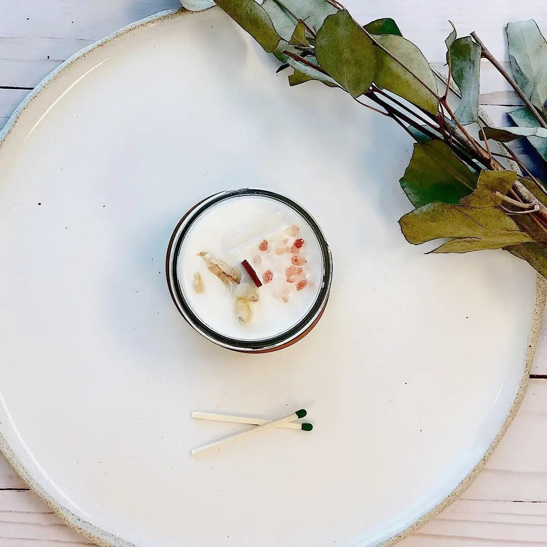 Space Clearing Candle/ Intention Candle / Organic Soy Candle / Candle White Smokey