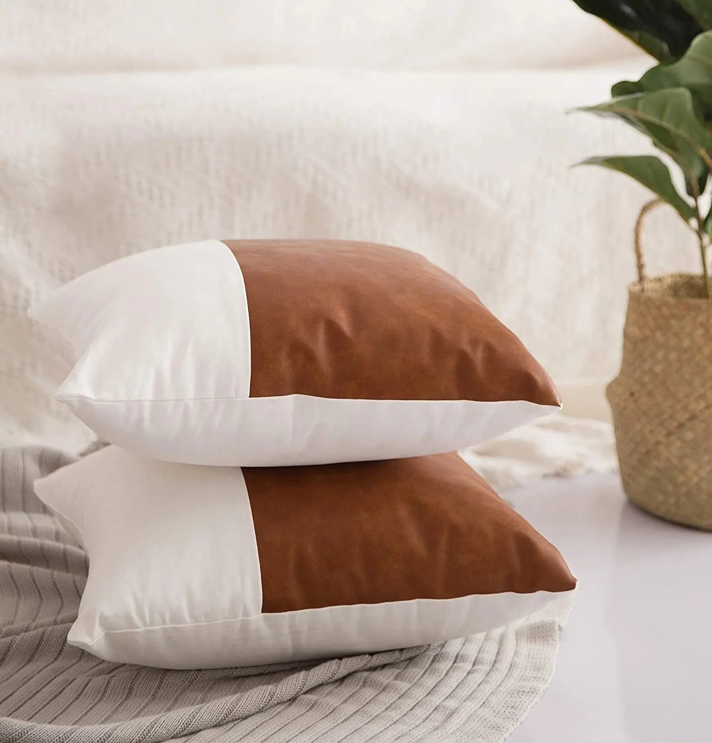 Vegan Leather Pillow Cover Magenta Charlie