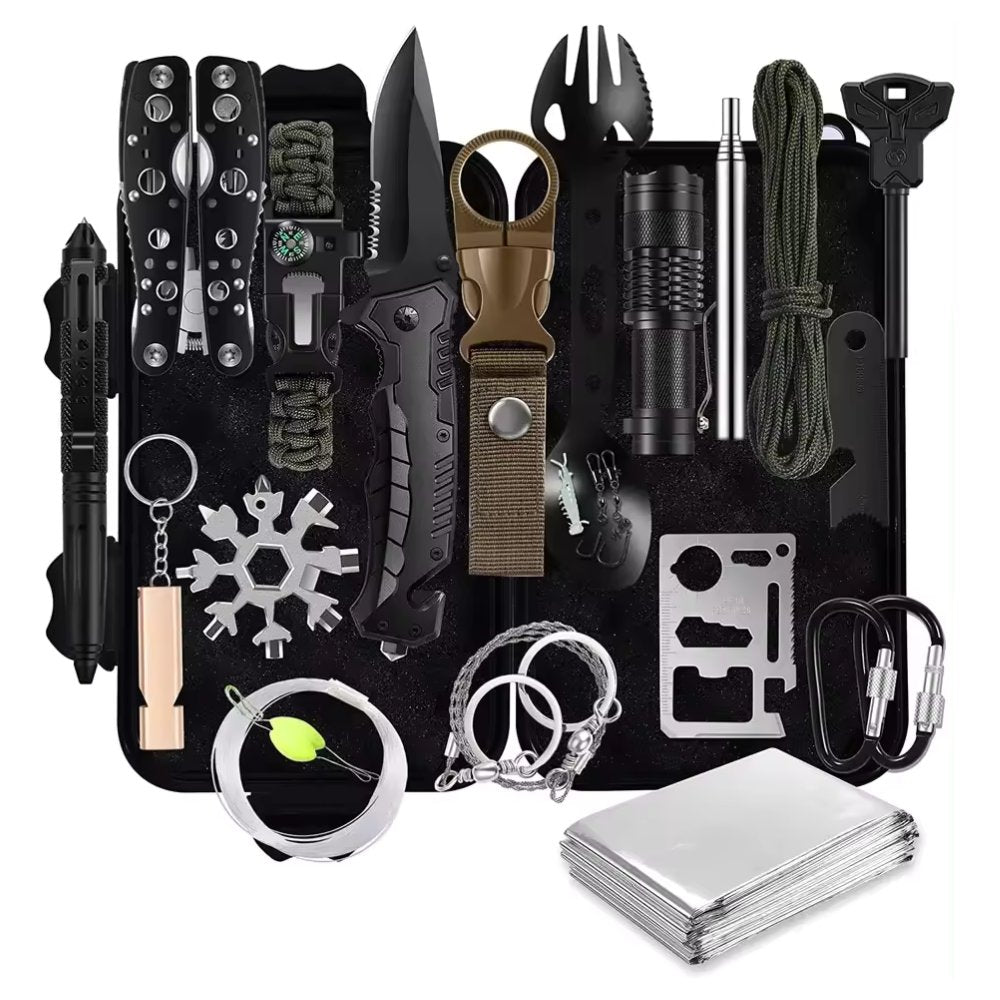 31 in 1 Outdoor Emergency Survival Gear Kit Camping Tactical Tools Crimson Eurybia