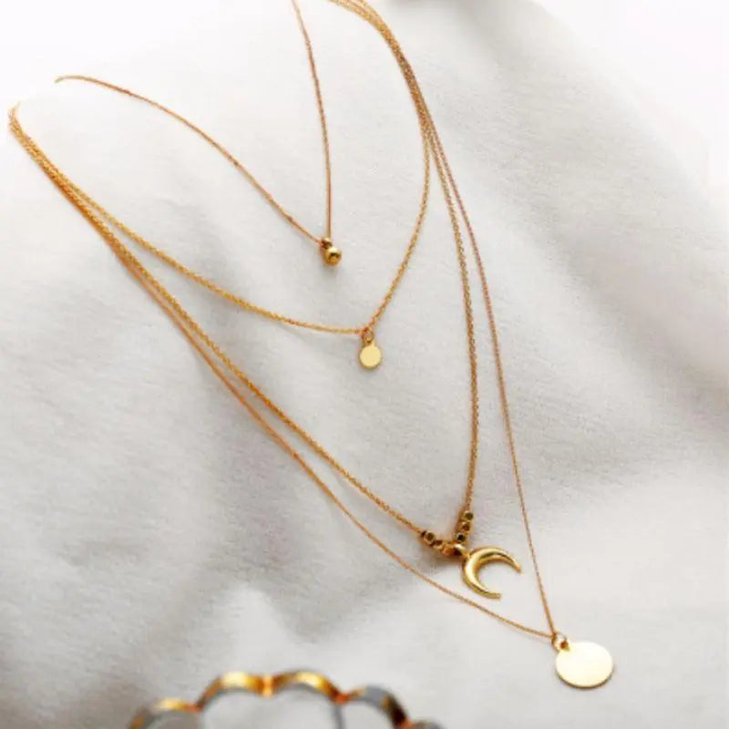 Four Layer Golden Necklace Jasper