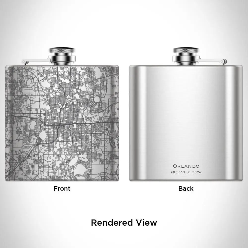 Orlando - Florida Map Hip Flask Cyan Castor