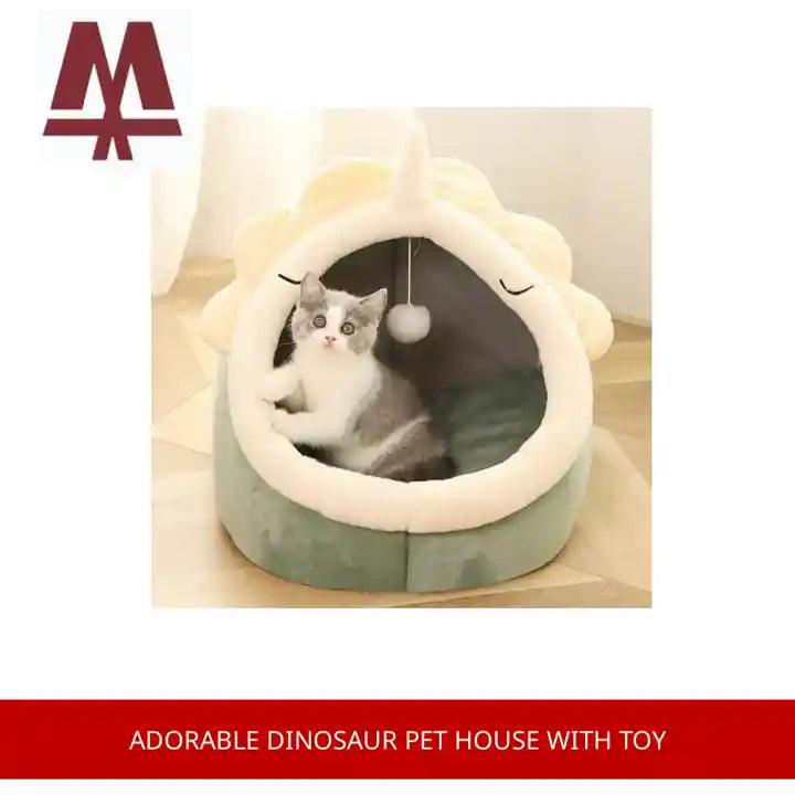 Adorable Dinosaur Pet House with Toy by@Outfy