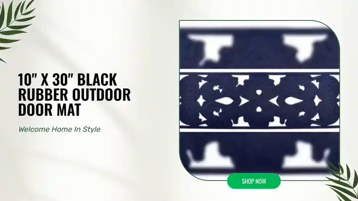 10" X 30" Black Rubber Outdoor Door Mat by@Outfy