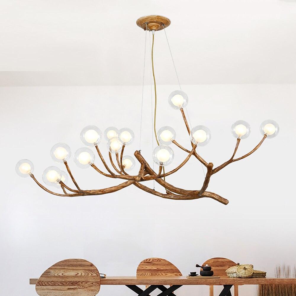Nordic LED Branch Chandelier Lights Living room Lamps Modern Molecular Yellow Angel