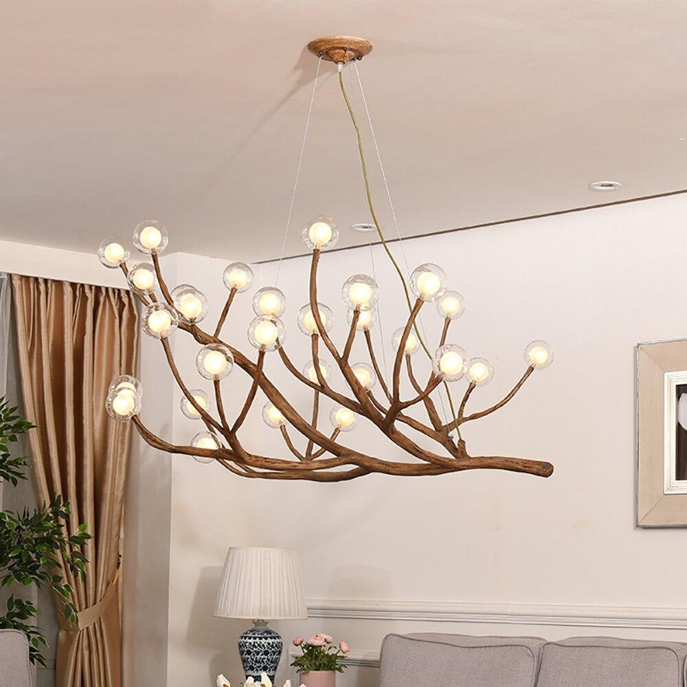 Nordic LED Branch Chandelier Lights Living room Lamps Modern Molecular Yellow Angel