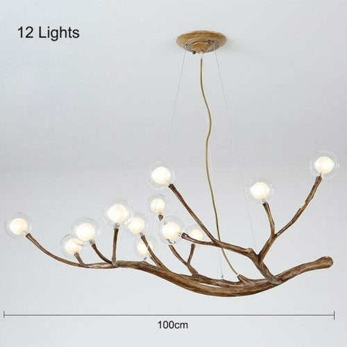 Nordic LED Branch Chandelier Lights Living room Lamps Modern Molecular Yellow Angel
