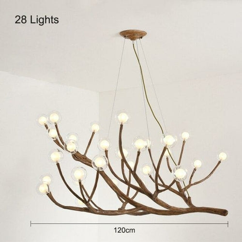 Nordic LED Branch Chandelier Lights Living room Lamps Modern Molecular Yellow Angel